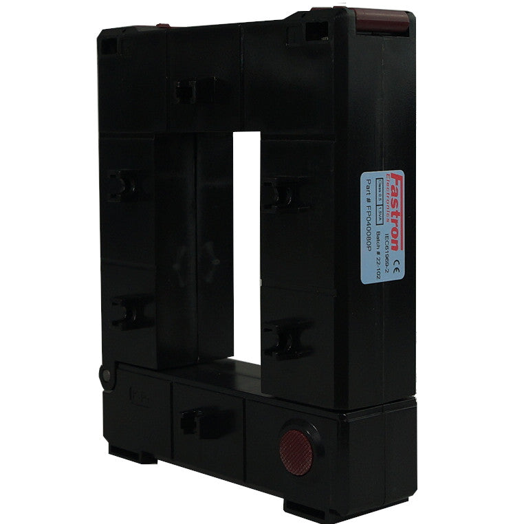 FP150125P/80mA, 1500/80mA Split Core CT, Class 0.5, 7.5VA, 80 x 120mm Aperture, Dimensions 145 x 37 x 200mm FP150125P/80mA, 1500/80mA Split Core CT, Class 0.5, 7.5VA, 80 x 120mm Aperture, Dimensions 145 x 37 x 200mm